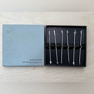 Vintage 1980’s Silver Shell Hors D’oeuvres Forks Cocktail Serving Wear Tapas